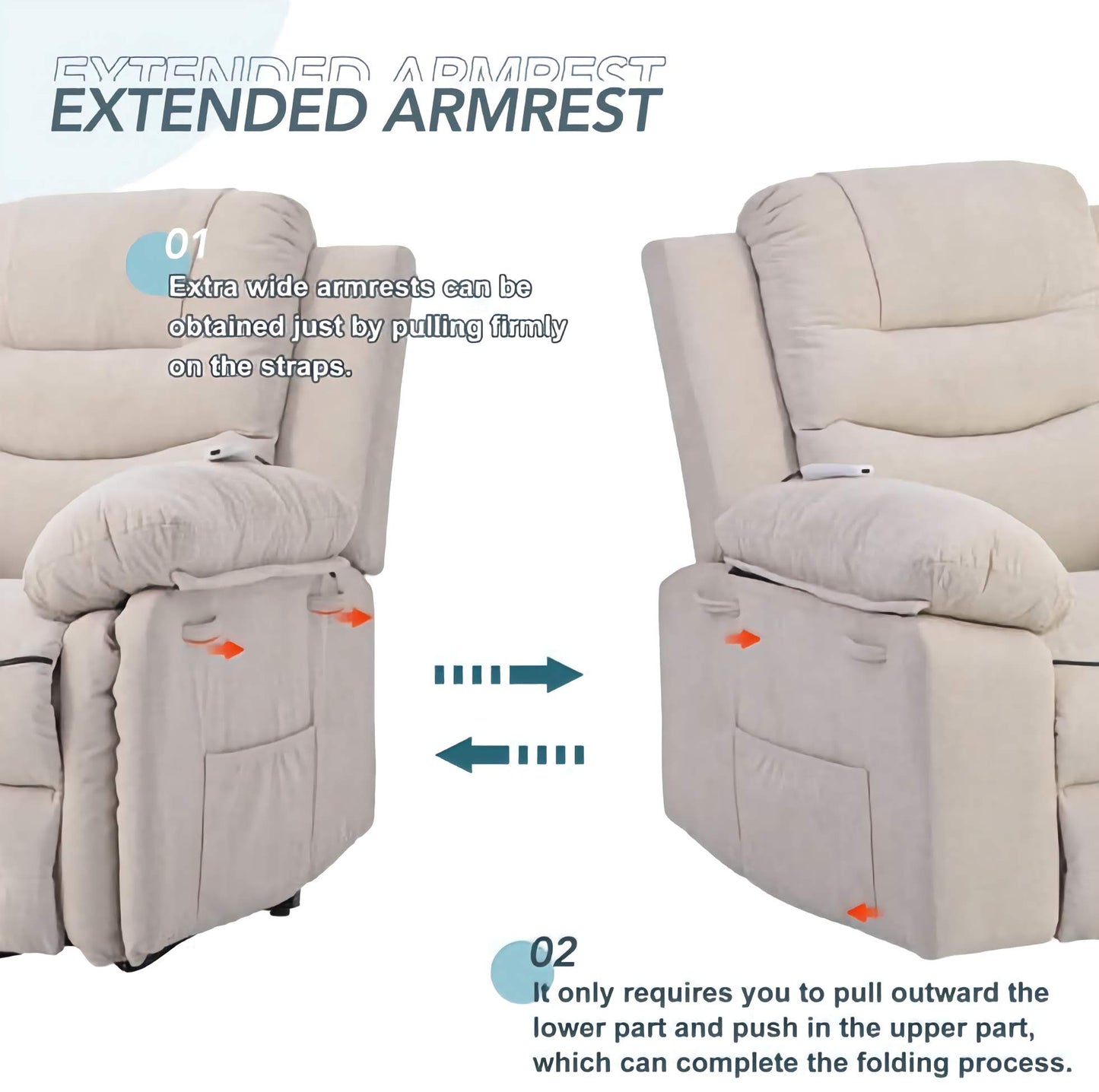 Massage and Heated Power Lift Reclining Sofa Chair, Ultimate Comfort and Easy Lift Function