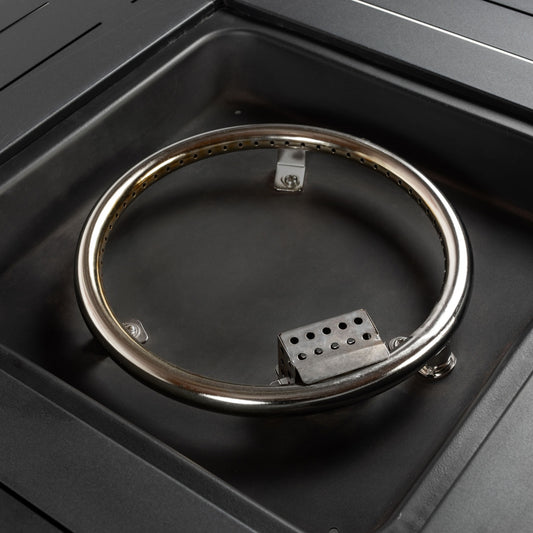 28in. Outdoor Propane Fire Pit Table, Stylish Patio Heater with Faux Wicker and Sturdy Rattan Base for Backyard or Garden