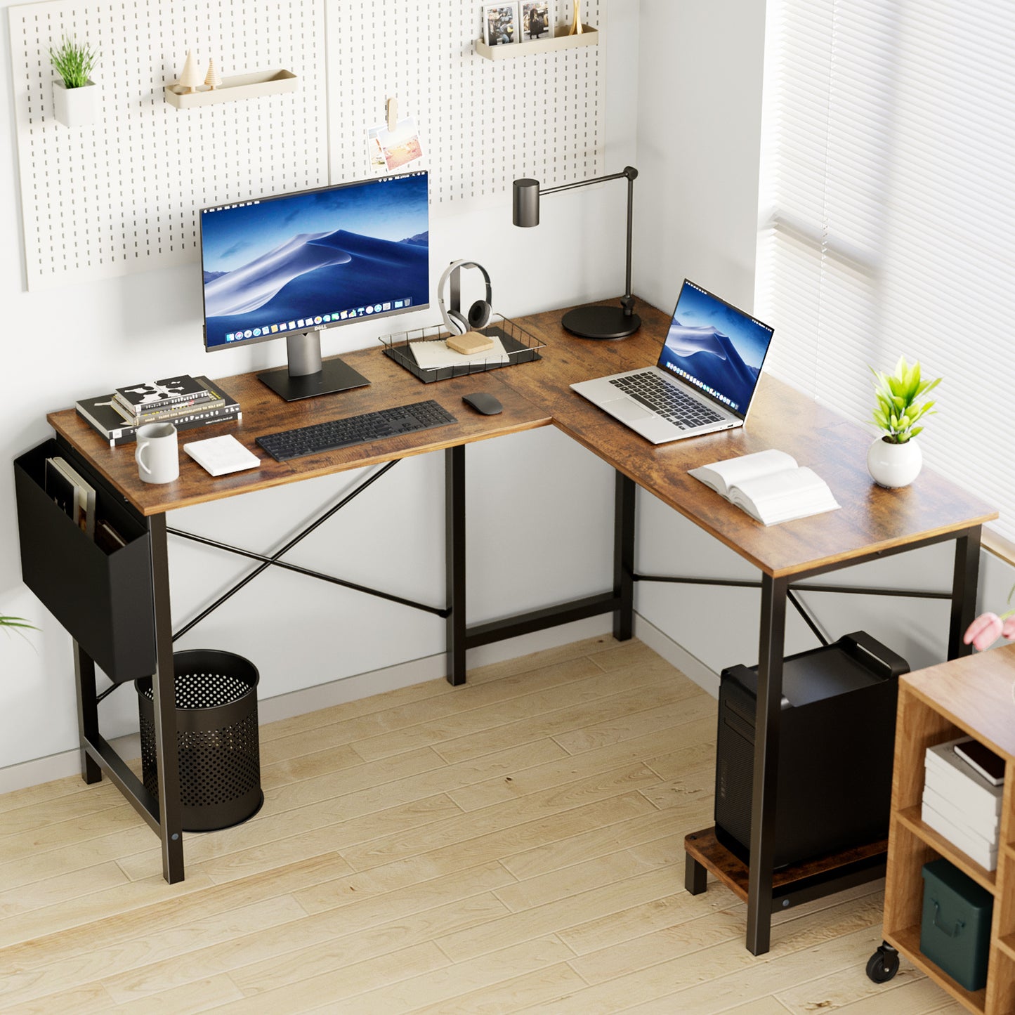 L-Shaped Computer/Office Desk, Modern Corner Desk for Home Office, Study, or Gaming Setup