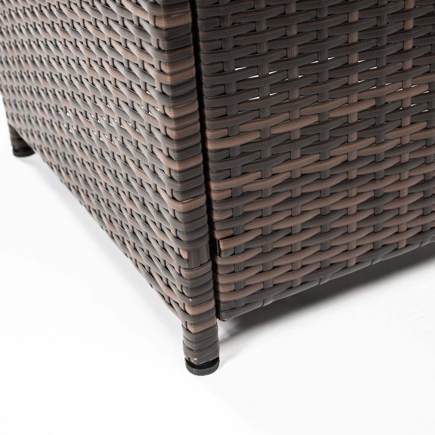 28in. Outdoor Propane Fire Pit Table, Patio Heater with Faux Wicker/Rattan Base