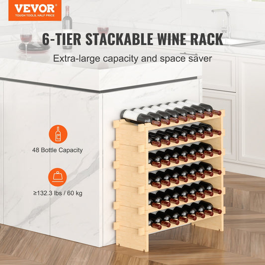 VEVOR 6-Tier Stackable Bottle Rack