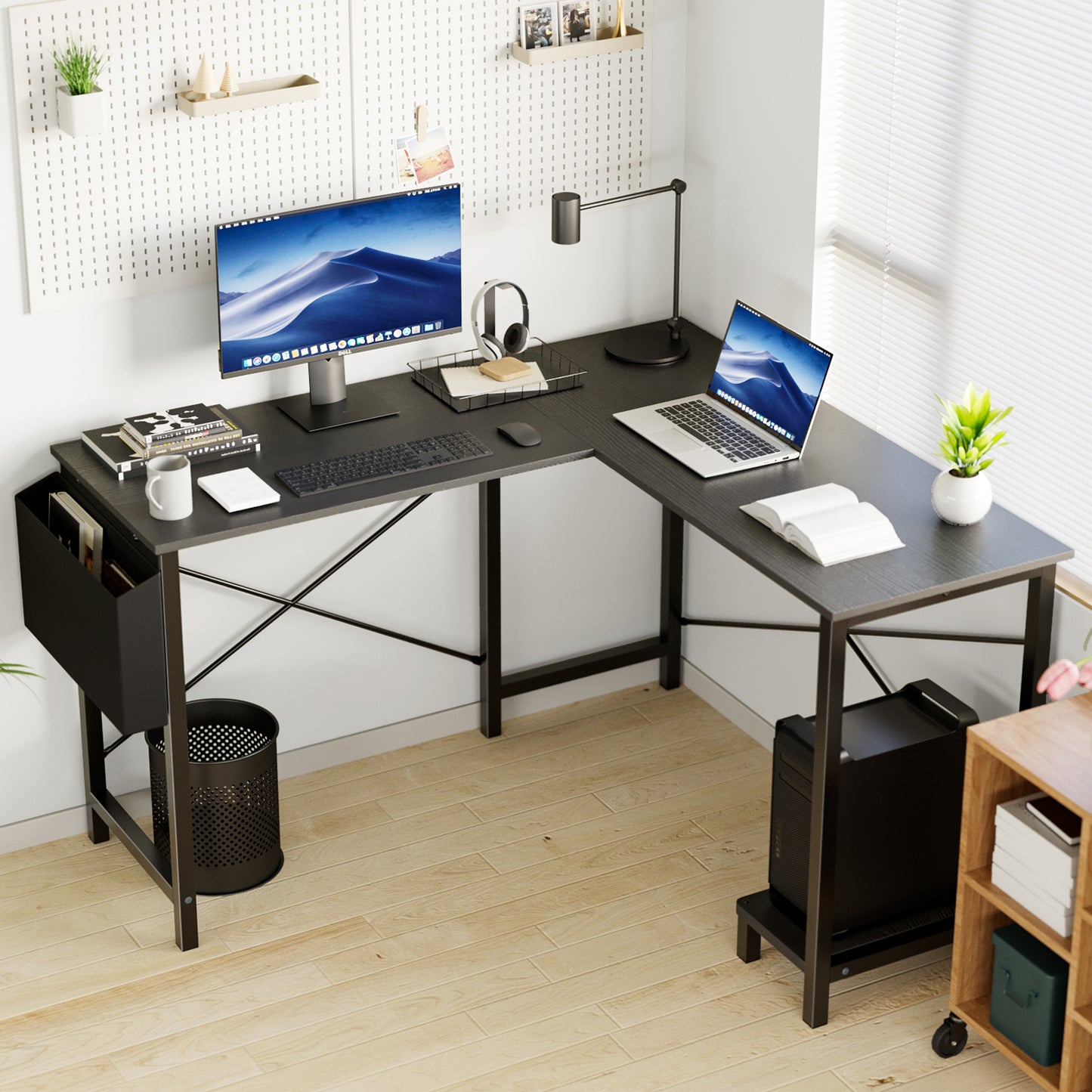 L-Shaped Computer/Office Desk, Modern Corner Desk for Home Office, Study, or Gaming Setup
