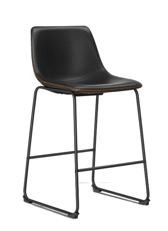 2-Piece Modern Kitchen Barstools, Comfortable Elevated Chairs for Dining Room or Kitchen Island