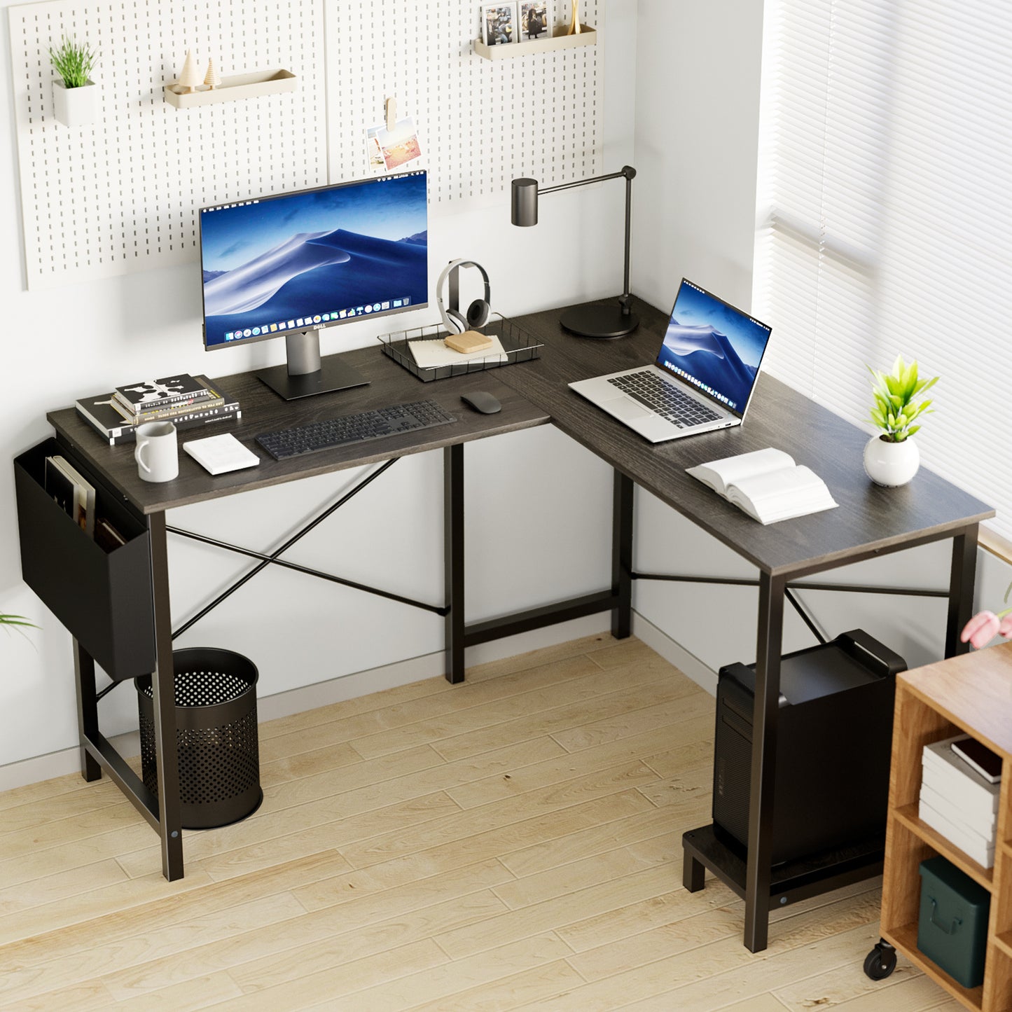 L-Shaped Computer/Office Desk, Modern Corner Desk for Home Office, Study, or Gaming Setup