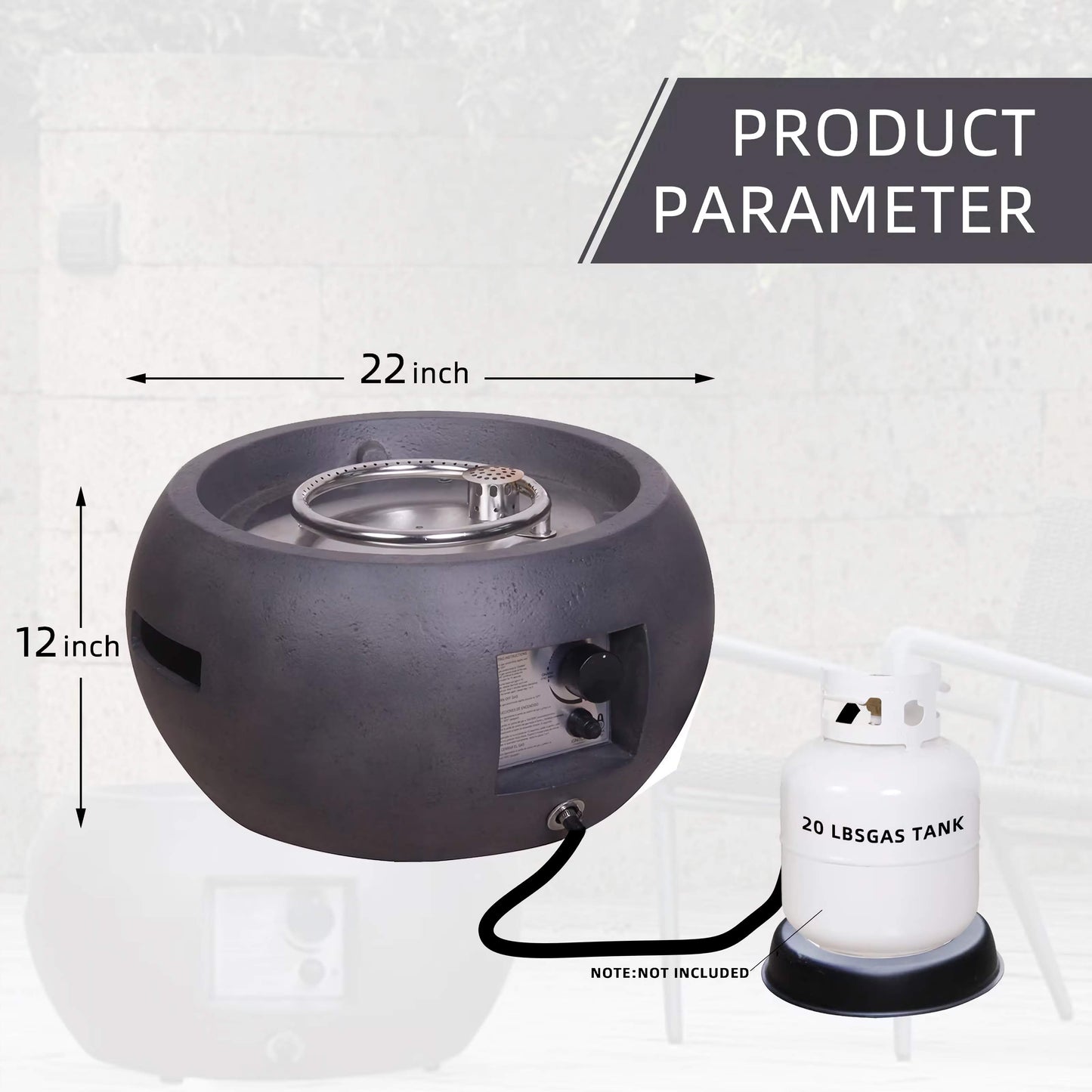 22in. Outdoor Propane Fire Pit