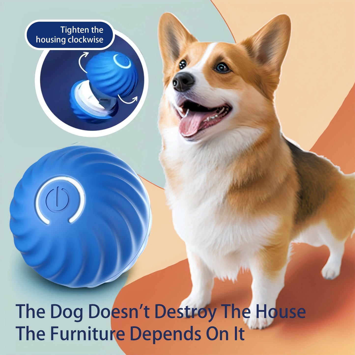 Electronic Interactive Pet Ball, Smart Self-Moving Toy with USB Charging for Fun and Exercise