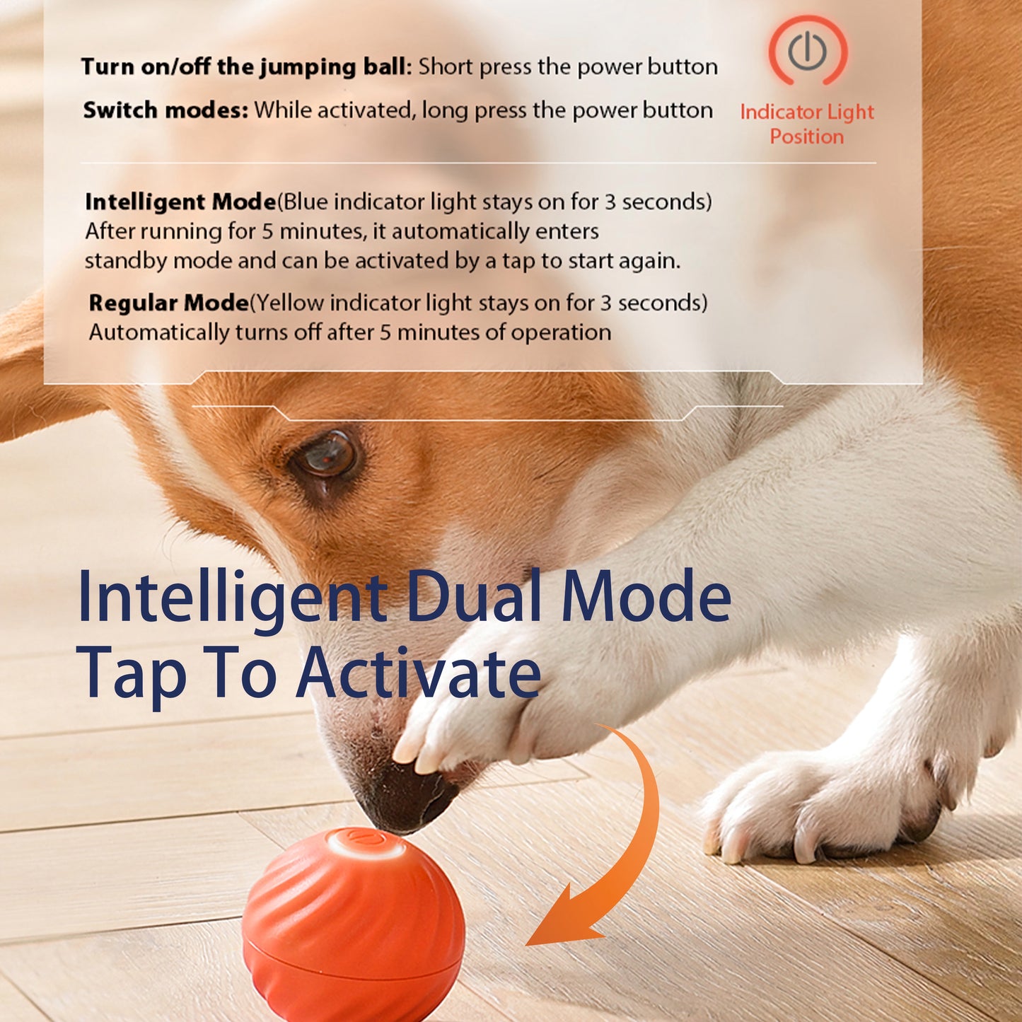 Electronic Interactive Pet Ball, Smart Self-Moving Toy with USB Charging for Fun and Exercise