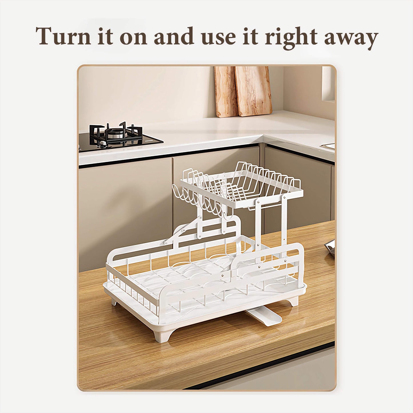 Collapsible All-In-One Kitchen Dish Rack with Multiple Compartments, Integrated Drainage, Easy Storage Dish Holder