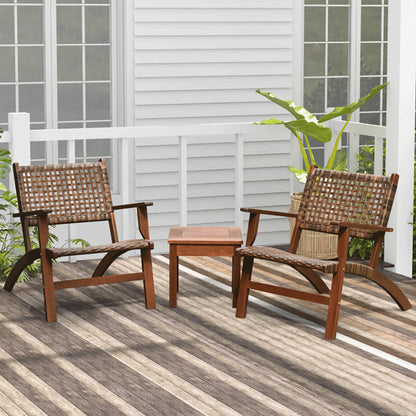 3-Piece Outdoor Wooden Patio Furniture Set