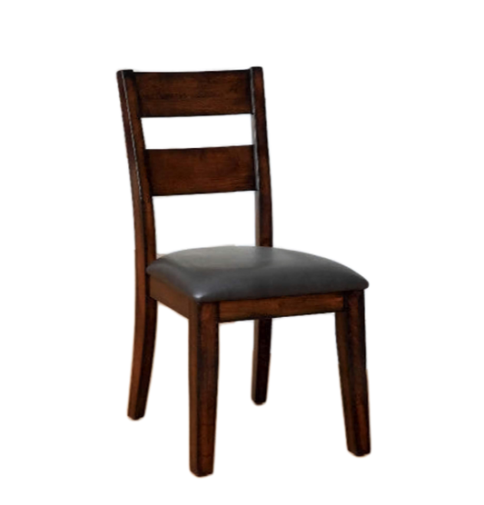 2-Piece Solid Wood Dining Chairs, Comfortable Padded Leatherette Seats with Dark Cherry Finish for Kitchen or Dining Room