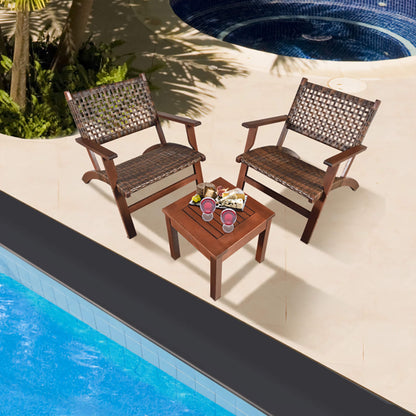 3-Piece Outdoor Wooden Patio Furniture Set