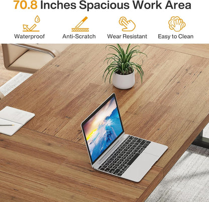 70.8in. Large Modern Home/Office Executive Desk