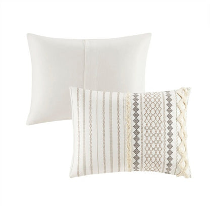 Full Queen Printed Duvet Cover Set with Raised Chenille Details