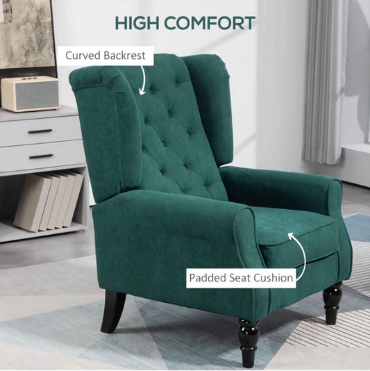 HomCom Luxury Massage Recliner Chair, Tufted Accent Sofa for Ultimate Comfort and Relaxation