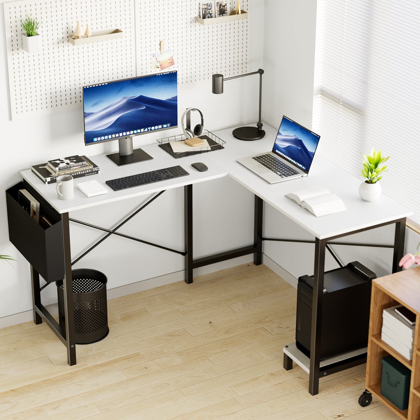 L-Shaped Computer/Office Desk, Modern Corner Desk for Home Office, Study, or Gaming Setup
