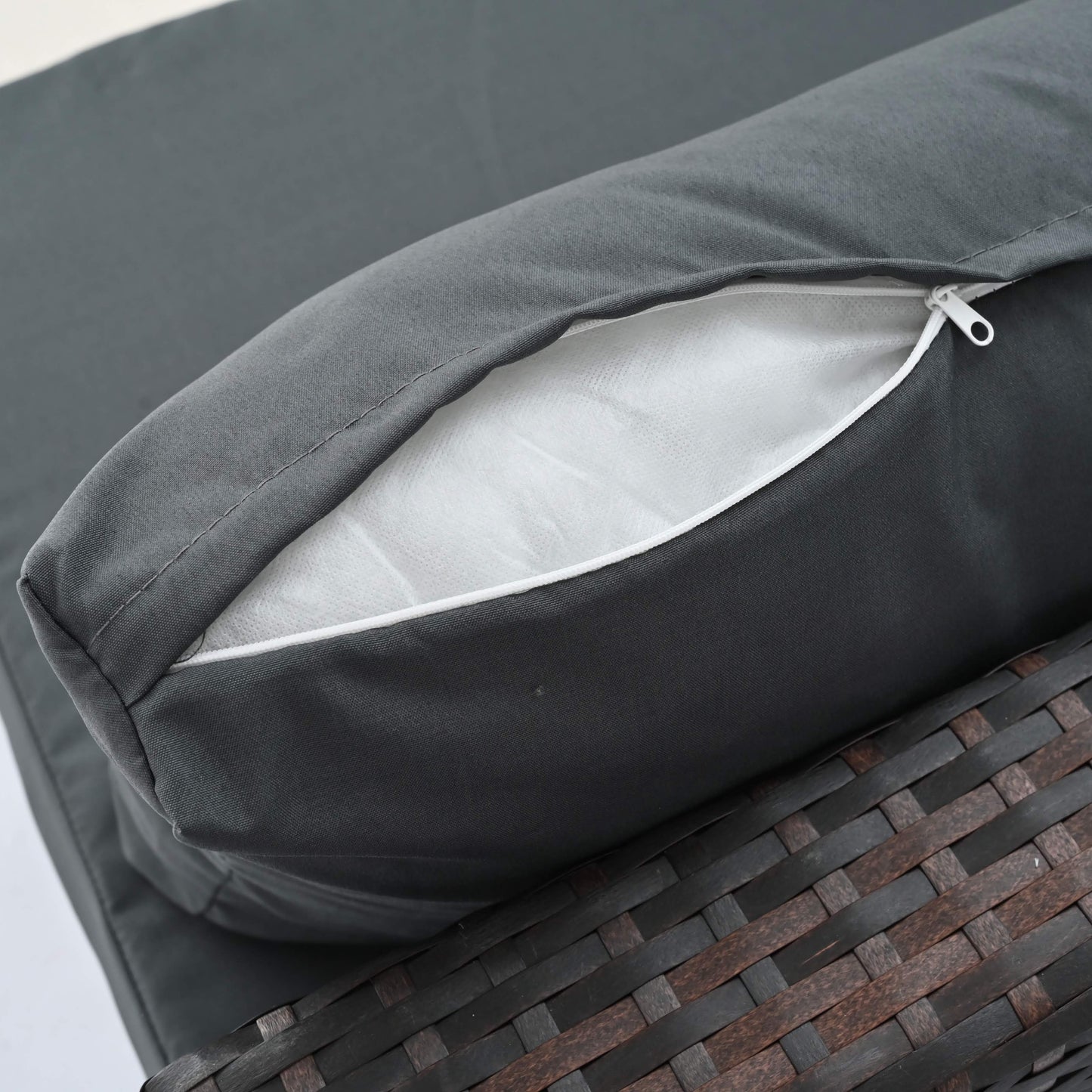 5-Piece Patio Furniture Set, Outdoor PE Wicker Set with Tempered Glass Table and All-Weather Rattan Seating