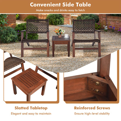3-Piece Outdoor Wooden Patio Furniture Set