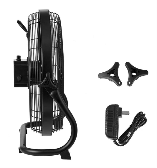 VEVOR 16in. Cordless Industrial Floor Fan, Portable Heavy-Duty Fan with 360-Degree Pivoting Head