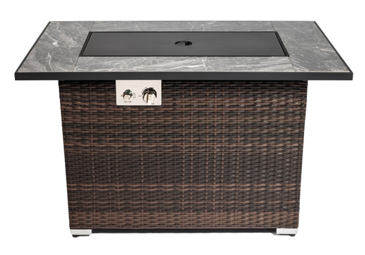 44in. Outdoor Propane Fire Pit Table, Ceramic Tabletop Gas Fire Pit