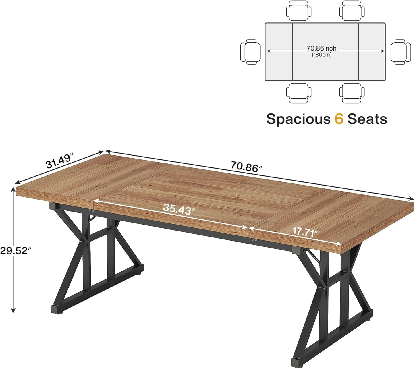 70.8in. Large Modern Home/Office Executive Desk
