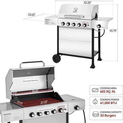 5-Burner Stainless Steel Propane BBQ Grill