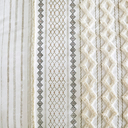 Full Queen Printed Duvet Cover Set with Raised Chenille Details