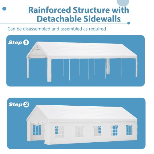 16x32ft. Heavy-Duty Gazebo Party Tent, Event Shelter with 3 Storage Bags and Removable Sidewalls