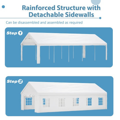 16x32ft. Heavy-Duty Gazebo Party Tent, Event Shelter with 3 Storage Bags and Removable Sidewalls