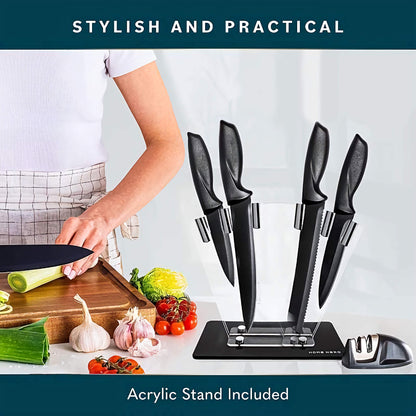 7-Piece Chef Knife Set, Premium Carbon Stainless Steel Kitchen Knives with Ergonomic Non-Slip Handles