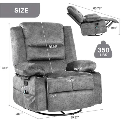 Massage and Heated Reclining Lounge Chair, Adjustable Padded Sofa for Ultimate Comfort and Relaxation