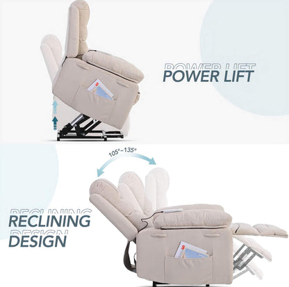 Massage and Heated Power Lift Reclining Sofa Chair, Ultimate Comfort and Easy Lift Function