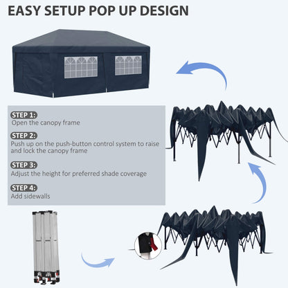 10x19.5ft. Pop Up Canopy Party Gazebo, Event Shelter with Sidewalls and Adjustable Height