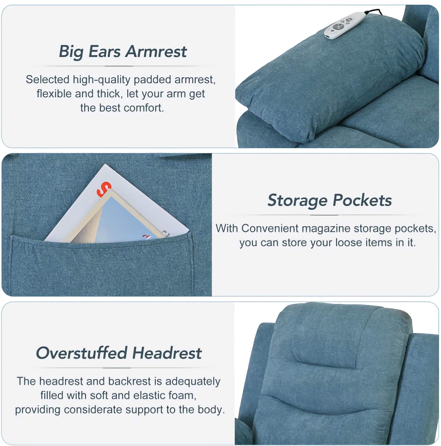 Massage and Heated Power Lift Reclining Sofa Chair, Ultimate Comfort and Easy Lift Function