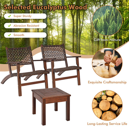 3-Piece Outdoor Wooden Patio Furniture Set