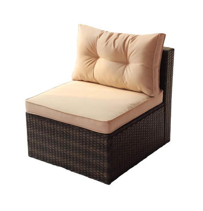 7-Piece Seasonal Patio Sofa Set, Comfortable Outdoor Garden Furniture with Sturdy PE Rattan Base