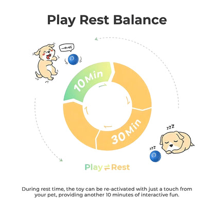 Electronic Interactive Pet Ball, Smart Self-Moving Toy with USB Charging for Fun and Exercise