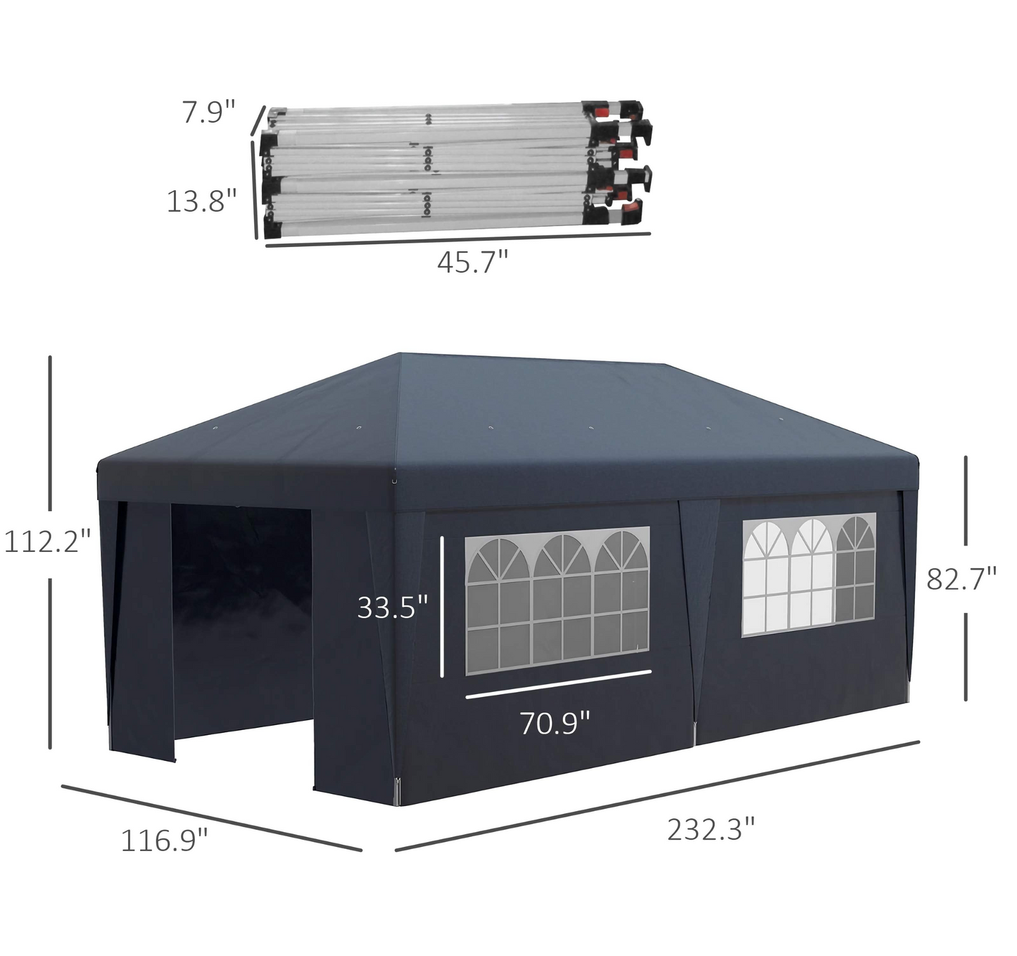 10x19.5ft. Pop Up Canopy Party Gazebo, Event Shelter with Sidewalls and Adjustable Height