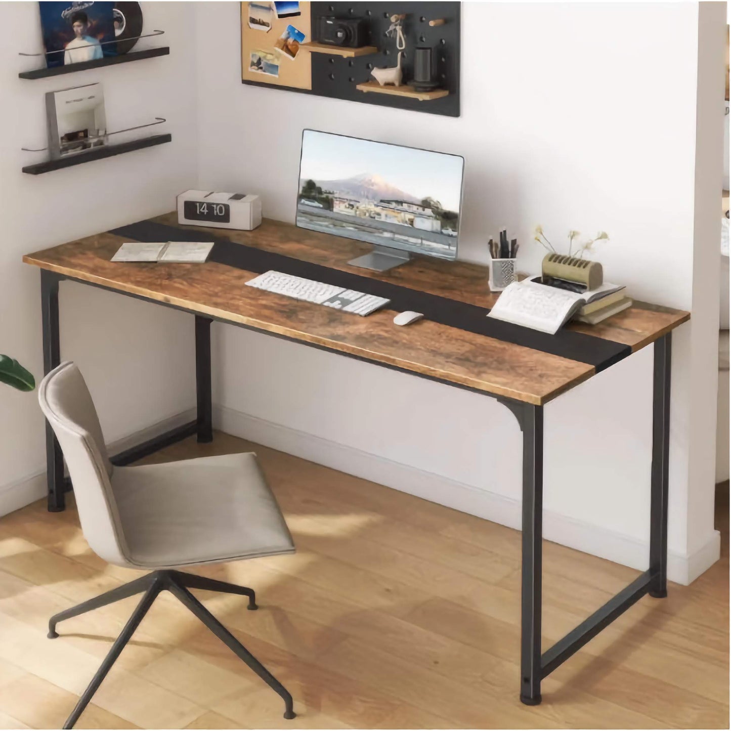 79in. Modern Home and Office Desk, Sturdy Workspace for Writing, Gaming, and Productivity