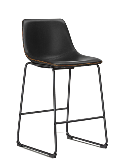 2-Piece Modern Kitchen Barstools, Comfortable Elevated Chairs for Dining Room or Kitchen Island