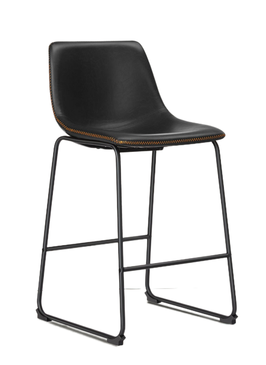2-Piece Modern Kitchen Barstools, Comfortable Elevated Chairs for Dining Room or Kitchen Island