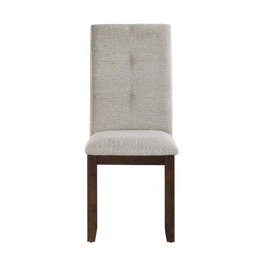 2-Piece Upholstered Chenille Dining Chairs, Comfortable Kitchen and Dining Room Chairs with Dark Cherry Wood Frame