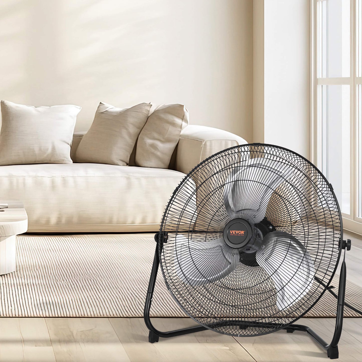 VEVOR 20in. High-Velocity Portable Industrial Fan, 3 Adjustable Speeds and 360° Tilt for Maximum Airflow