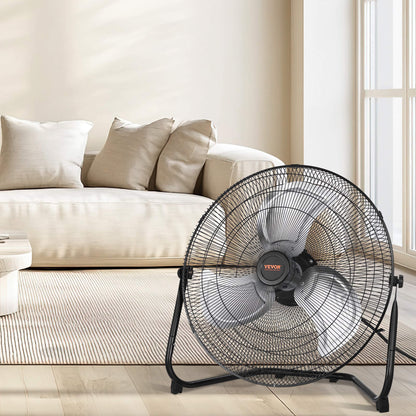 VEVOR 20in. High-Velocity Portable Industrial Fan, 3 Adjustable Speeds and 360° Tilt for Maximum Airflow