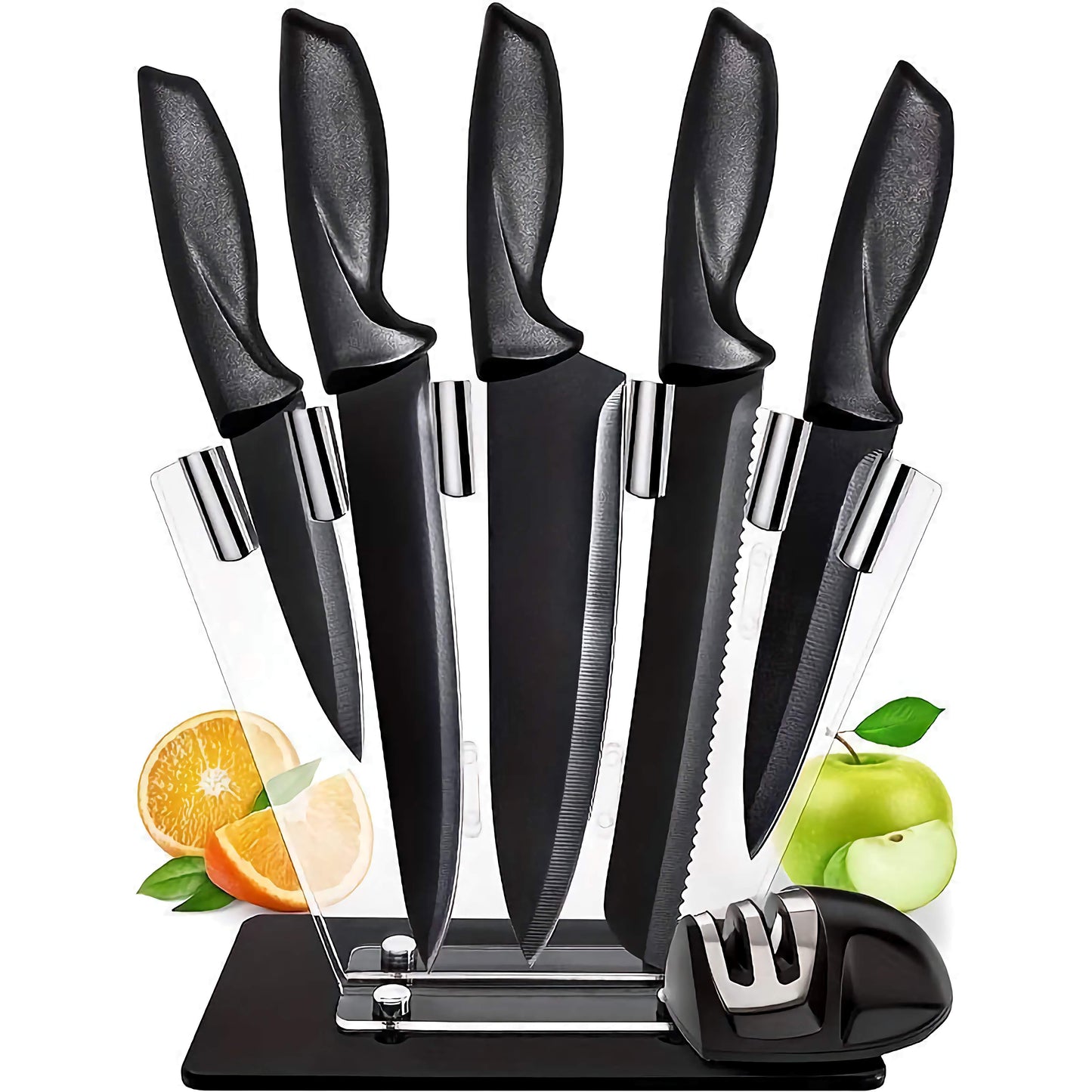 7-Piece Chef Knife Set, Premium Carbon Stainless Steel Kitchen Knives with Ergonomic Non-Slip Handles