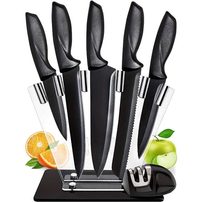 7-Piece Chef Knife Set, Premium Carbon Stainless Steel Kitchen Knives with Ergonomic Non-Slip Handles