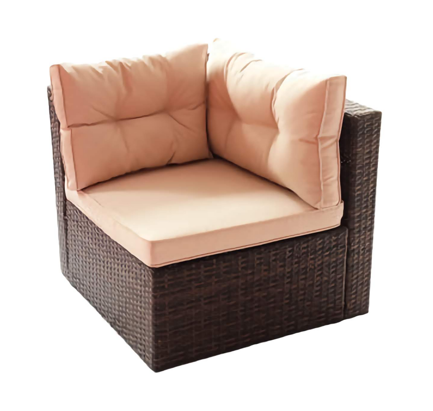 7-Piece Seasonal Patio Sofa Set, Comfortable Outdoor Garden Furniture with Sturdy PE Rattan Base