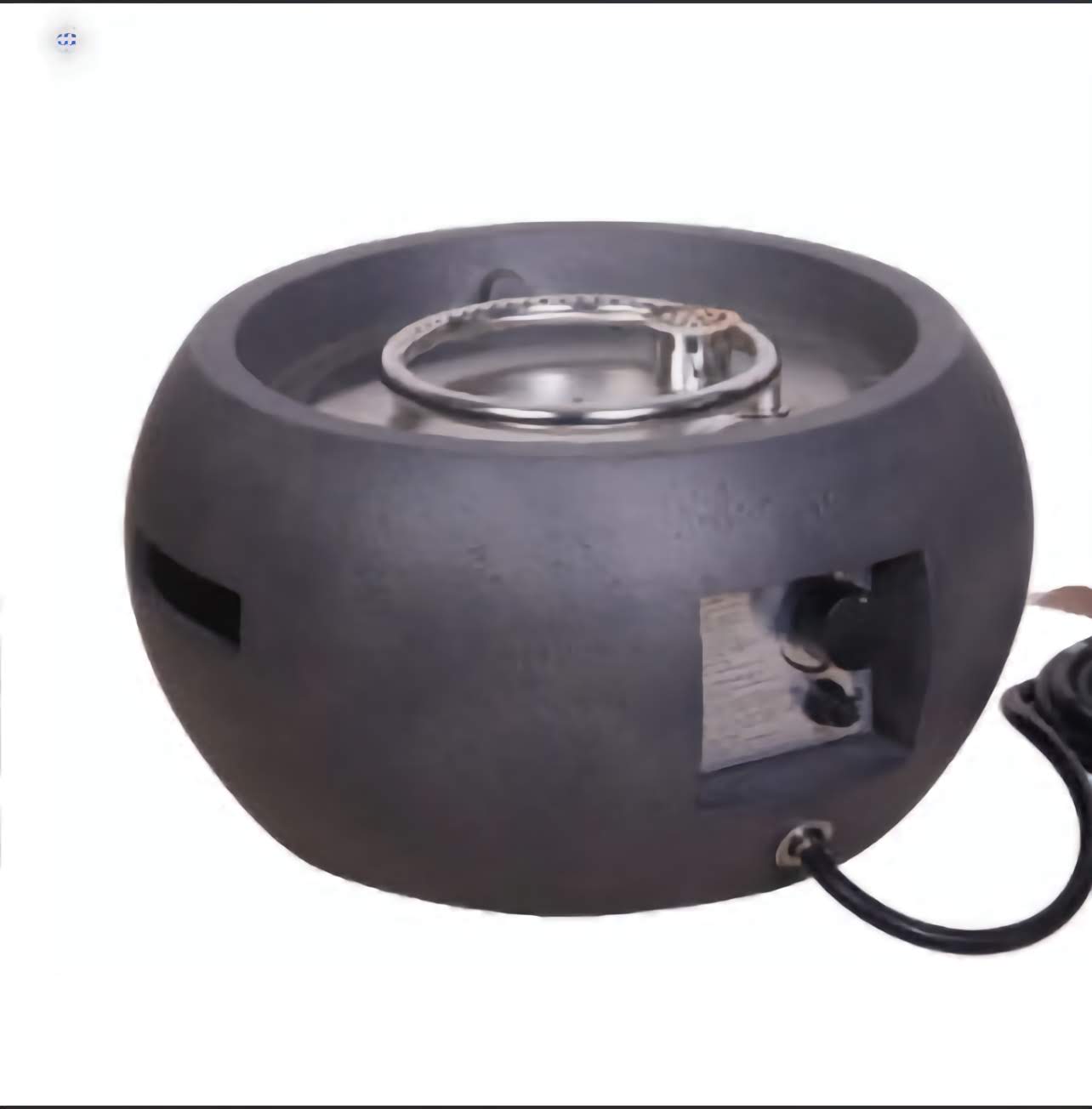 22in. Outdoor Propane Fire Pit, Stylish Round Base with Concrete-Look Texture for Patio and Backyard