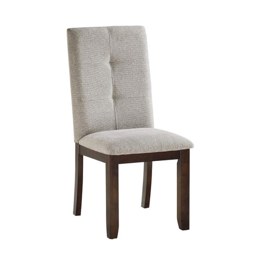 2-Piece Upholstered Chenille Dining Chairs, Comfortable Kitchen and Dining Room Chairs with Dark Cherry Wood Frame