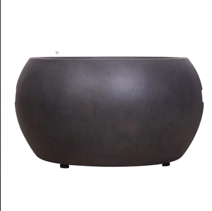 22in. Outdoor Propane Fire Pit, Stylish Round Base with Concrete-Look Texture for Patio and Backyard