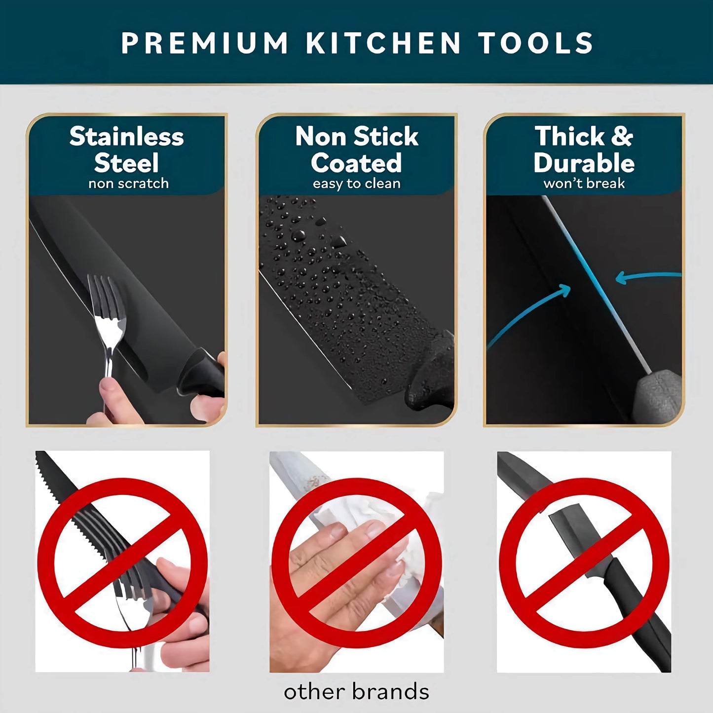 7-Piece Chef Knife Set, Premium Carbon Stainless Steel Kitchen Knives with Ergonomic Non-Slip Handles
